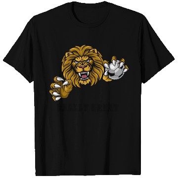 Discover Lion football logo design in T Shirts cloths