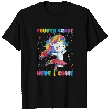 Discover Fourth Grade Here I Come Unicorn School Kids Vibes T Shirts