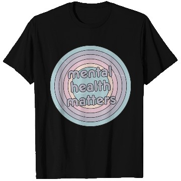 Discover Mental Health Matters | Retro Circle French Grey T Shirts