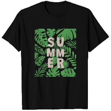 Discover leaf summer green in retro style T Shirts