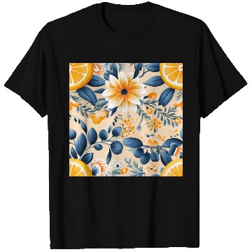 Discover Yellow Lemon Floral Detailed Summer Collection 02 T Shirts