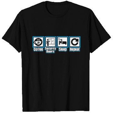 Discover Coffee Security Guard Sleep Repeat T Shirts