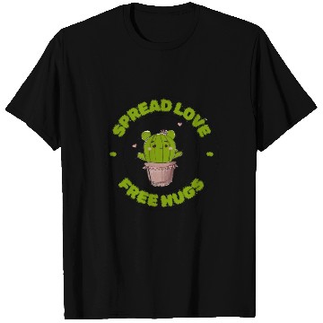 Discover Spread Love Free Hugs Funny Cactus in a Pot T Shirts