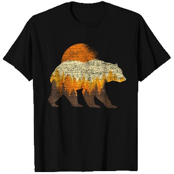 Discover Full Moon Trees Wildlife Forest Bear Lover T Shirts