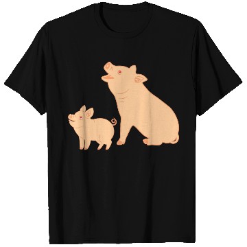 Discover Mother pig with piglet T Shirts