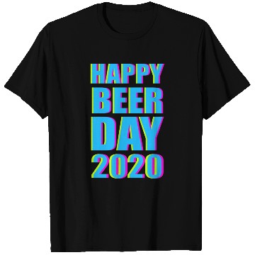 Discover Minimalist Happy Beer Day 2020 Neon Typography T Shirts