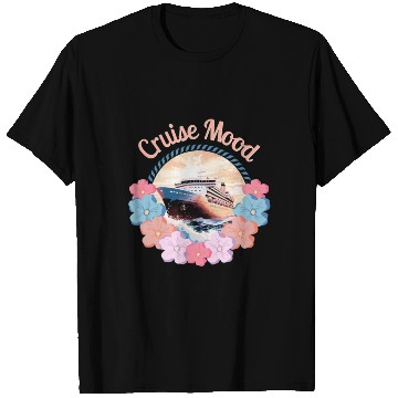 Discover Cruise Mood design with cruise ship and flowers T Shirts