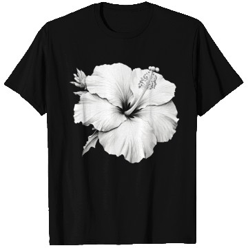 Discover Hibiscus Flower Sketch T Shirts