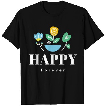 Discover Happy forever floral flowers minimalist cool T Shirts