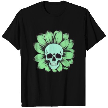Discover Green Toxic Sunflower Skull Vintage Style T Shirts