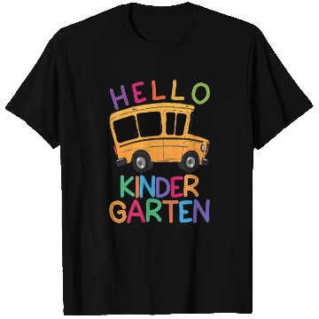 Discover hello kindergarten T Shirts print template school bus