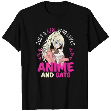 Discover Anime Otaku Cats Japanese Anime Girl Kawaii Cat T Shirts