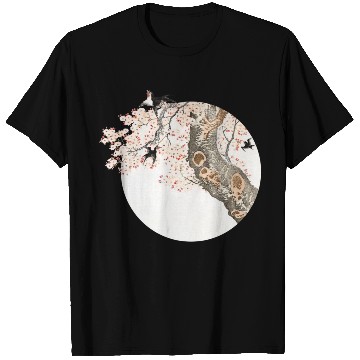 Discover Katsushika Hokusai’s cherry tree'n birds T Shirts