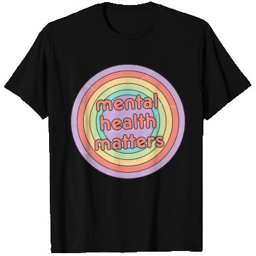 Discover Mental Health Matters | Retro Circle Peach Candy T Shirts