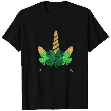 Discover Unicorn Face St Patrick'S Day Unicorn Shamrock T Shirts