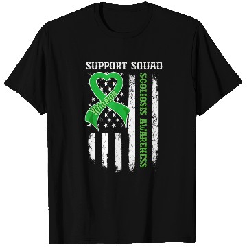 Discover Usa Flag Support Squad Scoliosis Awareness T Shirts