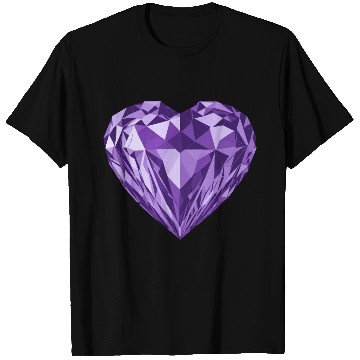 Discover Glossy purple diamond heart T Shirts