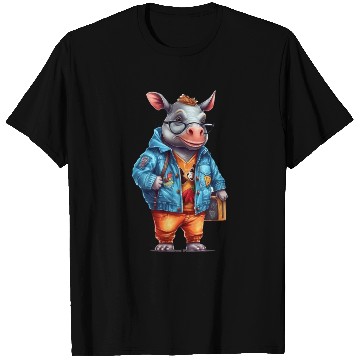 Discover Cute Rhinoceros Cartoon T Shirts