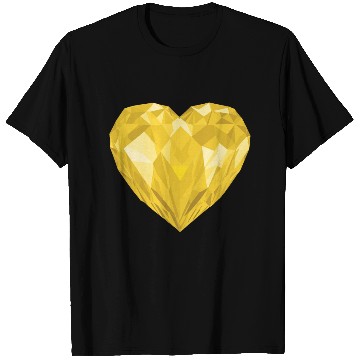 Discover Glossy yellow diamond heart T Shirts