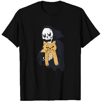 Discover The grim reaper loves cat T Shirts