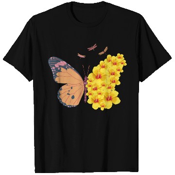 Discover Butterfly with a Hibiscus Wing T Shirts