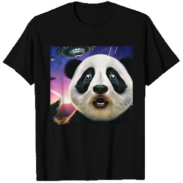 Discover Panda selfie with UFO surprise T Shirts