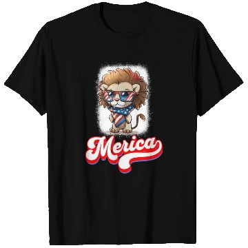 Discover 4th Of July Patriotic Lion Merica T Shirts