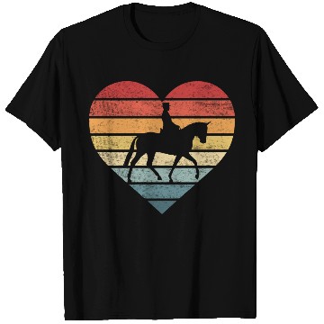 Discover Equestrian Horseman Retro Sunset Horse Lover Rider T Shirts