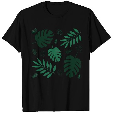 Discover Green Palm Leaves And Tropical Green Monstera T Shirts