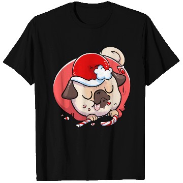 Discover Pug Elf Candy Cane T Shirts