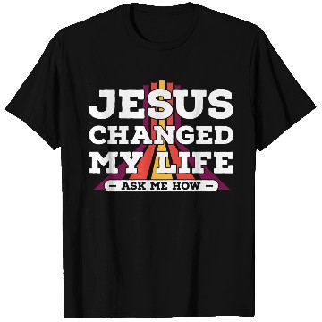 Discover Jesus Changed My Life, ask me how at Vintage T Shirts