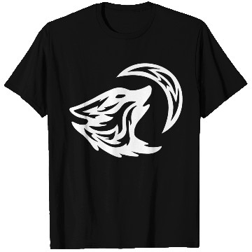 Discover Tribal White Howling Wolf Tattoo 70s T Shirts