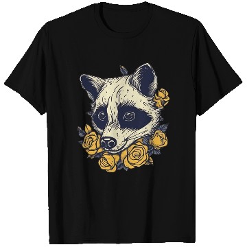 Discover Yellow Flower Raccoon T Shirts
