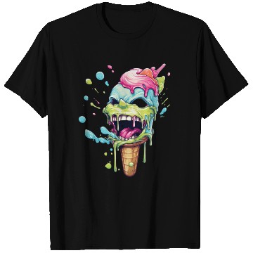 Discover Psycho ice cream smiling color splash T Shirts