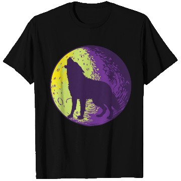 Discover Howling wolf in the moon cool T Shirts