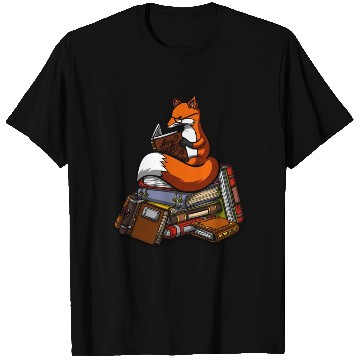 Discover Fox Book Reading Librarian Animal T Shirts