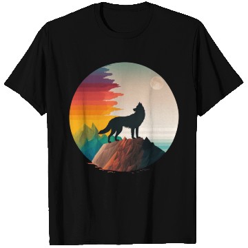 Discover LGBTQIA+ Majestic wolf on the mountain top T Shirts