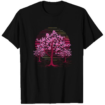 Discover Japanese sakura tree gift retro cherry blossoms T Shirts
