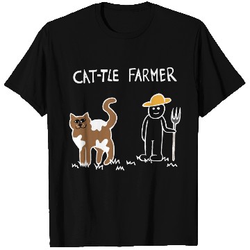 Discover Cattle Cat Farmer (White) T Shirts