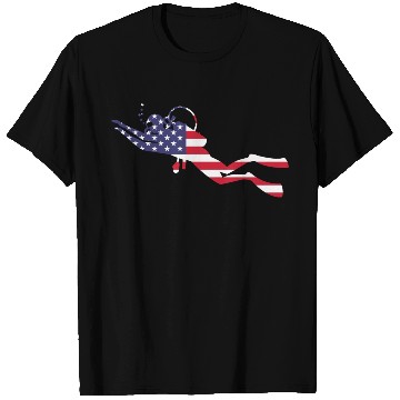 Discover American Flag USA Diving Scuba Diver T Shirts