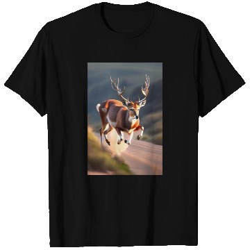 Discover The reindeer running logo T Shirts