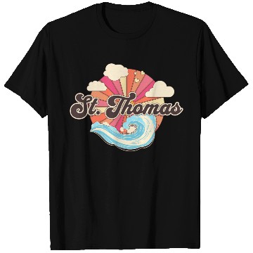 Discover Saint Thomas Caribbean Retro Beach T Shirts