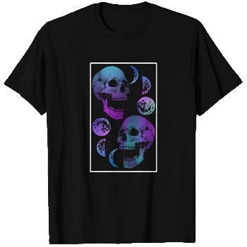Discover Skeleton T Shirts, Neon Skull Moon Gothic Skeleton