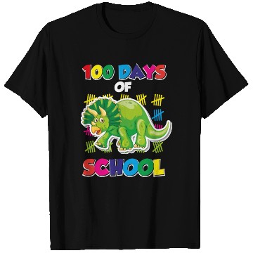 Discover 100 days of school green triceratops T Shirts