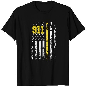 Discover Dispatcher 911 Usa Flag Dispatcher Back Print T Shirts