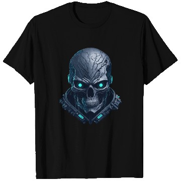 Discover Dark cyberpunk Skull artwork T Shirts