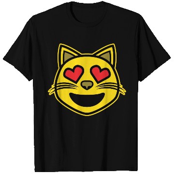 Discover Heart Eyes Smiling Cat Face Funny Feline Lover T Shirts