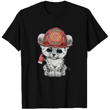 Discover Cute Snow Leopard Cub Firefighter T Shirts