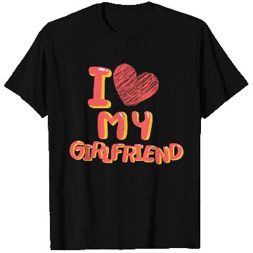 Discover I Love My Girlfriend Heart Balloons Black T Shirts