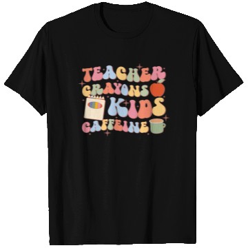 Discover Teacher Crayons Kids Caffeine, Back To School T Shirts
